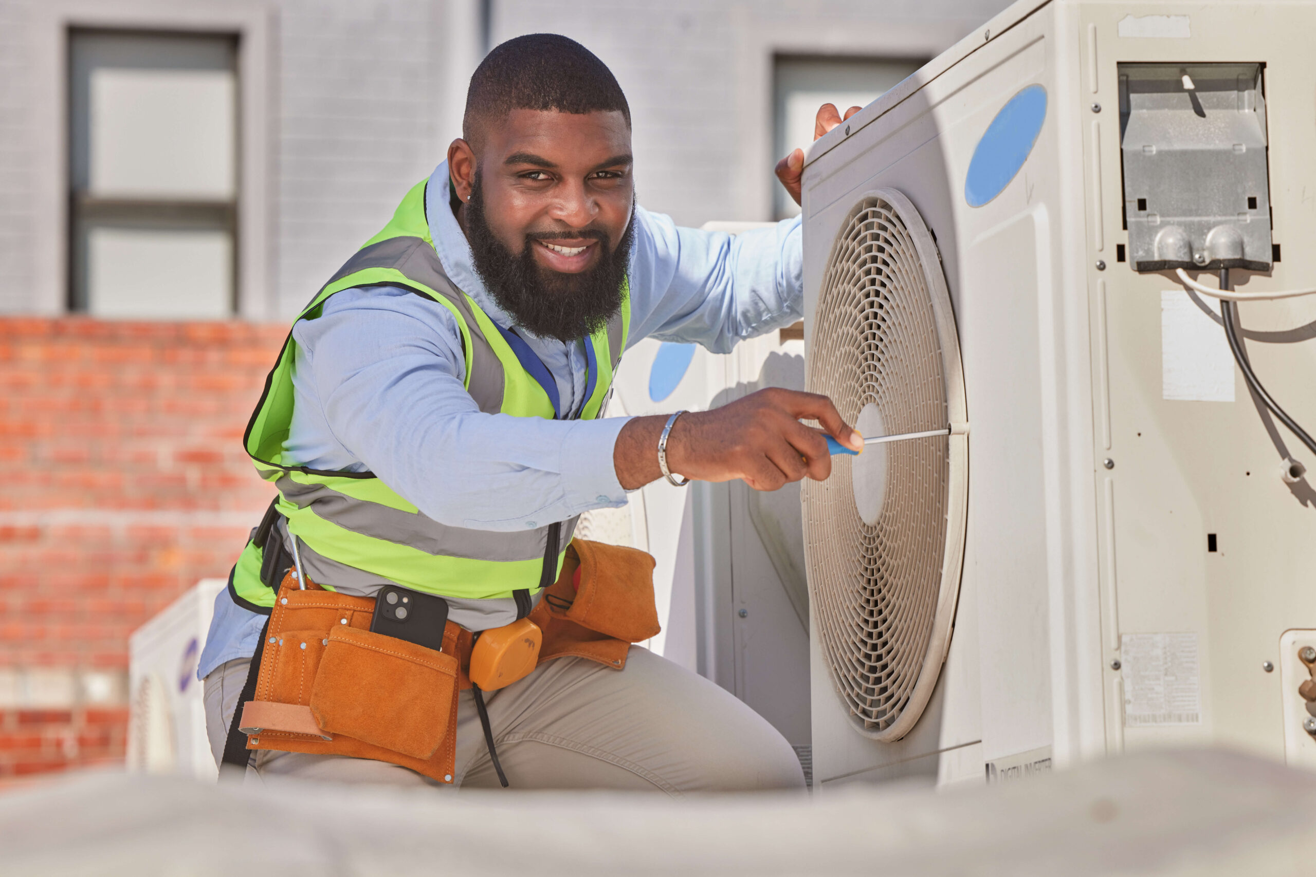 HVAC technician at work