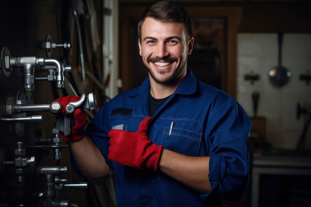 Plumbing professional at work